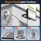 Onforu 80W Flood Lights Outdoor, 8000lm Bright LED Work Light with Plug, 6500K Daylight White LED Flood Lighting, IP66 Waterproof Security Yard Lights for Garage Stadium 2 Pack