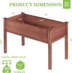 Raised Garden Bed with Legs, 48x24x30'', Outdoor Wood Elevated Planter Box, Thick Legs, w/Liner