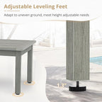 LUE BONA Outdoor Coffee Table, HDPS Patio Coffee Tables for Outside Rectangle, Adjustable Levelling Feet/Weather Resistant, Patio Table for Deck, Pool, Balcony, Indoor or Outdoor Use, Gray