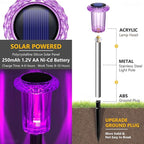 Halloween Solar Lights Outdoor 15 Pack Solar Pathway Lights Outdoor Halloween Decorations Waterproof Yard Lighting for Driveway Garden Walkway Path Landscape Lawn (Purple)