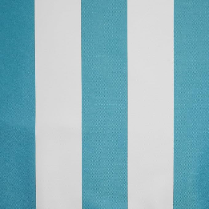 Exclusive Home Canopy Stripe Indoor/Outdoor Grommet Top Curtain Panel, 54"x96", Teal / White, Set of 2
