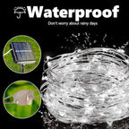Joomer Solar Fairy Lights, 4-Pack Total 104FT 320LED Solar String Lights Outdoor Waterproof 8 Lighting Modes for Patio Fence Party Garden Yard Home Holiday Tree Outdoor Decoration (White)
