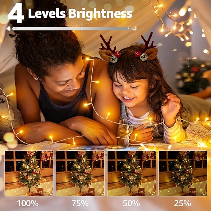 String Lights 196 FT with 600 LEDs, Warm White, Waterproof