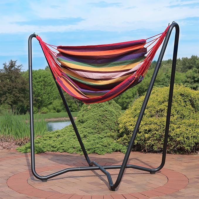Hammock Chair with A-Frame Stand, 330 lb Capacity, Sunset