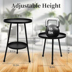 Metal Plant Stand, Plant Stand Indoor Outdoor, Metal Rustproof Flowers, Urban and Rustic Outdoor Plants Stands, Flower Pot Stand Suitable for Living Room, Balcony, Garden (Double Deck,Black)