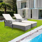 Tangkula Wicker Chaise Lounge Outdoor, Patio Rattan Reclining Chaise - Image 9