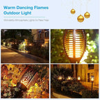 Solar Torch Light 43 Inch, Flickering Flame, 3 Modes, Glossy Finish