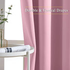 NICETOWN Blackout Sliding Door Curtains 84 Inch Length, Extra Wide Room Divider Grommet Energy Saving Thermal Insulated Curtain for Patio Door Window(W80 x L84, 1 Panel, Rouge Pink)