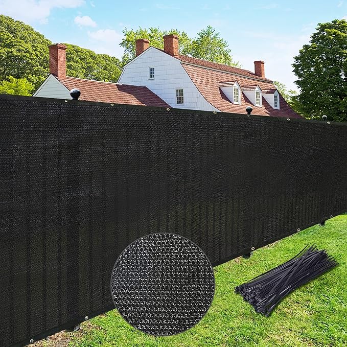 UPGRADE Privacy Fence Screen 3'x12' Black Outdoor 90% Visibility Blockage 170 GSM Mesh Shade Cover Panels for Backyard,Balcony,Home Decoration with Zip Ties,Customized Avaliable
