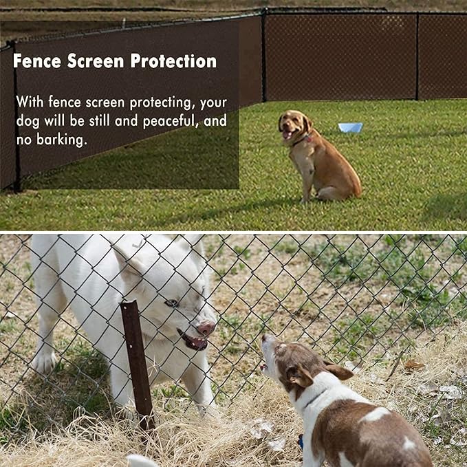 UPGRADE Privacy Fence Screen 3'x44' Brown Outdoor 90% Visibility Blockage 170 GSM Mesh Shade Cover Panels for Backyard,Balcony,Home Decoration with Zip Ties,Customized Avaliable