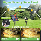 Solar Spotlights Outdoor Waterproof, Warm White Landscape Spotlights, Decorative Solar Spot Lighting for Garden, Yard, Pathway, Lawn, Poolside, Party, 4-in-1 Mounted (Warm White, 1 Pack)