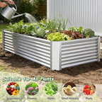 Galvanized Raised Garden Bed Kit Outdoor Patio,6x3x2ft Large Rectangular Metal Planter Boxes,Deep Root Box Planter for Gardening, Vegetables, Flowers, Herbs, 1 Pack, Silver