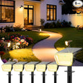 Linkind Solar Spot Lights Outdoor Waterproof IP67, 60 LED Solar Flood Lights 30% High Conversion Landscape Lighting for Garden Yard Pathway (6 Pack, Warm White)