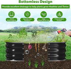 Galvanized Raised Garden Bed for Gardening, 4x4x1ft Large Square Metal Planter Boxes Outdoor for Vegetable,Flower,Herb,Modular Above Ground Growing Container,Black, Easy Assembly