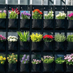 SOUJAP 2 Pack 18 Pockets Vertical Wall Garden Planter Plant Grow Bag, Hanging Felt Grow Bags Vertical Wall Garden for Indoor, Outdoor, Flower, Garden, Vegetable and Home Decoration (Black)