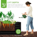 Best Choice Products 6x3x2ft Outdoor Metal Raised Garden Bed, Deep Root Box Planter for Vegetables, Flowers, Herbs, 269 Gallon Capacity, 100% Non Toxic Materials - Black