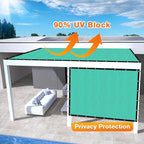 Artpuch Outdoor Pergola Shade Cover 14' X 24' Sun Shade Cloth with Grommets, 90% UV Protection Canopy Patio Privacy Screen (Customized Available) GN107, Turquoise