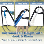 DUMOS Universal Double Hammock Stand Only, Heavy Duty Hammock Stands for 2 Person, Steel Stand for Indoor and Outside Garden Backyard Patio Pool Beach