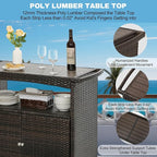 Outdoor Bar Cart with Storage Cabinet Patio Wicker Sideboard Buffet Cabinet - Image 6