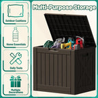 Devoko 40 Gallon Deck Box Outdoor Storage Box Waterproof for Patio, Large Outdoor Storage Bench Lockable for Outside (Deep Brown, 40 Gallon)