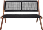 SAFAVIEH Outdoor Collection Kobina Natural Acacia Wood/Black Rope Foldable Bench