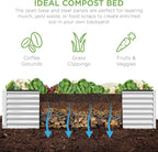 Best Choice Products 8x4x2ft Outdoor Metal Raised Garden Bed, Deep Root Planter Box for Vegetables, Herbs & Flowers, 478-Gallon Capacity, 100% Non Toxic Materials - White