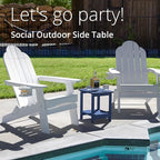 LUE BONA Adirondack Outdoor Side Table, 2-Tier Navy HDPS Patio End Table Weather Resistant, Morden Side Table for Patio, Pool, Porch