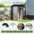 Storage Shed, 5x3 ft Brown Steel with Lockable Doors