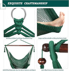 Bathonly Large Hammock Chair with Spreader Bar, Caribbean Hammock Swing Chair, XL Hammock Chair Outdoor Indoor, 330 LBS Weight Capacity, Green