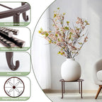 Plant Stand Indoor 5 Pack Brown Metal Plant Stands Outdoor Heavy Duty Flower Pot Stands for Multiple Plants Rustproof Iron Round Plant Holder for Plants Indoor Planter for outdoor plants & Garden Decor ﻿