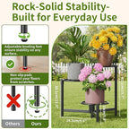 Tiered Plant Stand Outdoor 3 Tier Indoor Metal Flower Shelf for Multiple Plants Corner Tall Flower Holders for Patio Garden Living Room Balcony Bedroom Black Diamond