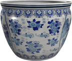 18" Ladies Blue & White Porcelain Fishbowl