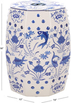 Safavieh Castle Gardens Collection Glazed Ceramic Blue Cloud 9 Chinoiserie Garden Stool