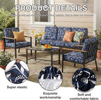 Cushion Covers for Patio, 14 Piece Stretch Set in Baroque Print