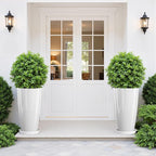 QCQHDU 21 inch Tall Planters for Outdoor & Indoor Plants, Set of 2 Large Outdoor Planters with Drainage Hole for Front Porch, Patio, Garden, White