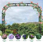 DoCred Garden Arch Trellis for Climbing Plants, 87 Inch Large Garden Trellises Outdoor Metal Plants Support Archway Arbor Tunnel Trellis for Vegetables Plant Decoration, Black