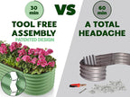 9-in-1 Galvanized Steel Raised Garden Bed // 8×2×1.5 ft Modular Planter for Gardening, Vegetables, Flowers // 18" Tall Metal Raised Garden Beds Outdoor (Light Green) // Patented Design Planter Box