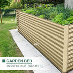 Land Guard 6x3x3ft Rectangular Galvanized Raised Garden Beds, Large-Capacity Metal Planter Box Outdoor, Durable Deep Raised Garden Bed 3ft Tall, Raised Beds for Gardening Vegetables, Cream Yellow
