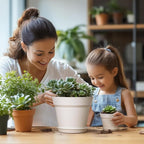T4U 7.5 Inch Plant Pots 6 Pcs, Flower Pots for Plants, Plastic Planter Pots for Indoor Plants with Drainage Holes and Saucer (6 Pcs, 7.5", White)