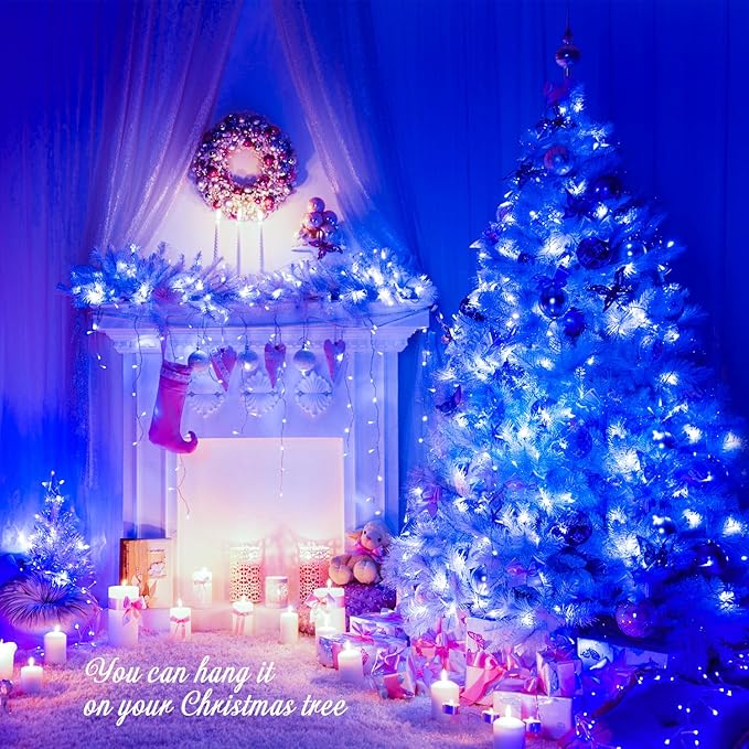 String Lights, 600 LED Blue Outdoor Waterproof 168 ft