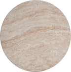 Christopher Knight Home Jayme 22.5" Indoor Outdoor Round Top Accent Side Table, Patio Decorative End Table, Lightweight Concrete Garden Stool for Patio Living Room Balcony & Garden Decor, Travertine