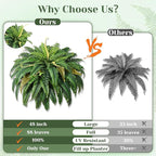 MARTINE MALL 48 inch Fake Ferns Artificial Ferns for Outdoors Look Real, 88 Branches Large Faux Boston Fern for Outdoor Planter Realistic UV Resistant Hanging Artificial Fake Plants for Porch Patio