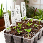 Bonviee 12 Packs Seed Starter Tray with Drainage Holes, Reusable & Durable, Clear for Root Monitoring, Easy to Repotted Without Root Damage, 12 Cells per Tray