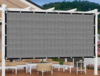 10x12 FT Sun Shade Cloth with Grommets, Pergola Shade Cover Canopy, 90% Sunblock Fabric Fence Privacy Screens for Outdoor, Garden, Patio, Balcony, Carport, Porch, Deck (Gray)