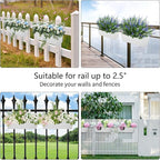 Railing Planters Outdoor Balcony 16 Inch Deck Over The Railing Planter Boxes Hanging Planters for Fence Flower 3 Pcs (White)