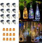 Solar Wine Bottle String Lights, 12 Pack, Diamond Shape, 3 Colors