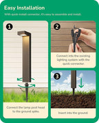 EDISHINE Low Voltage Landscape Lighting, 3.2W 3000K 50,000Hrs Electric LED Pathway Lights Wired, 12V Waterproof Outdoor Landscape Path Lights, Modern Aluminum Housing for Driveway Garden, 6Pack