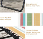 Outsunny Folding Chaise Lounge Chair Set of 2, Patio Sun Tanning Chair, Outdoor Chaise Lounger with 4-Position Reclining Back, Breathable Mesh Seat for Beach, Poolside, Rainbow Striped