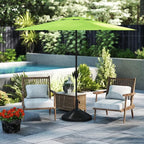 Abba Patio 9FT Lyon Outdoor Patio Umbrella Outdoor Table Umbrella with Crank Market Umbrella 8 Sturdy Ribs UV Protection Waterproof and Push Button Tilt for Garden Deck Backyard Pool,Lime
