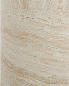 Christopher Knight Home Outdoor Round Side Table,Patio Garden Stool End Coffee Table,Decorative Accent Table for Patio,or Balcony,Lightweight Concrete Material,Travertine